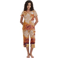 Short Sleeve 3/4 Length Pants Lounge Set 