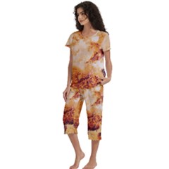 Short Sleeve 3/4 Length Pants Lounge Set 