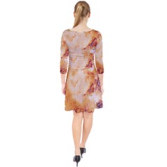 Quarter Sleeve Front Wrap Dress 