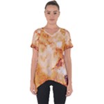 Burnt paper texture print design Cut Out Side Drop T-Shirt