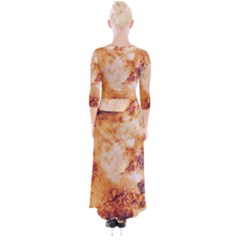 Quarter Sleeve Wrap Maxi Dress 
