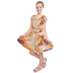 Burnt paper texture print design Kids  Short Sleeve Dress