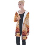 Burnt paper texture print design Longline Hooded Cardigan