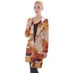 Burnt paper texture print design Hooded Pocket Cardigan