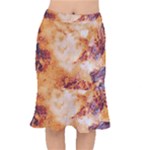 Burnt paper texture print design Short Mermaid Skirt