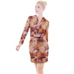 Burnt paper texture print design Button Long Sleeve Dress