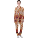 Burnt paper texture print design Casual Jacket and Pants Set