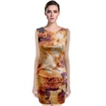 Burnt paper texture print design Sleeveless Velvet Midi Dress