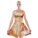 Burnt paper texture print design Velvet Skater Dress