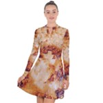 Burnt paper texture print design Long Sleeve Panel Dress