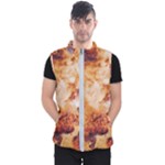 Burnt paper texture print design Men s Puffer Vest
