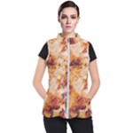 Burnt paper texture print design Women s Puffer Vest