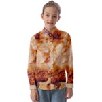 Burnt paper texture print design Kids  Long Sleeve Shirt