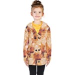 Burnt paper texture print design Kids  Double Breasted Button Coat