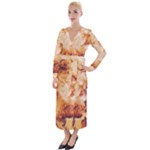 Burnt paper texture print design Velvet Maxi Wrap Dress