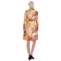 Long Sleeve Velvet Front Wrap Dress 