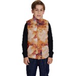 Burnt paper texture print design Kid s Button Up Puffer Vest