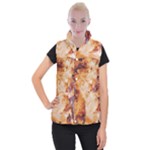 Burnt paper texture print design Women s Button Up Vest