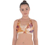 Burnt paper texture print design Cross String Back Sports Bra