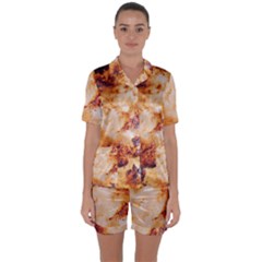 Satin Short Sleeve Pajamas Set 