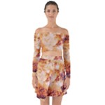 Burnt paper texture print design Off Shoulder Top with Skirt Set