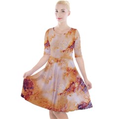 Quarter Sleeve A-Line Dress 
