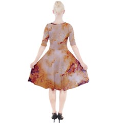 Quarter Sleeve A-Line Dress 