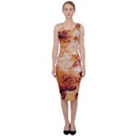 Burnt paper texture print design Sleeveless Pencil Dress