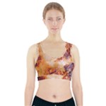 Burnt paper texture print design Sports Bra With Pocket