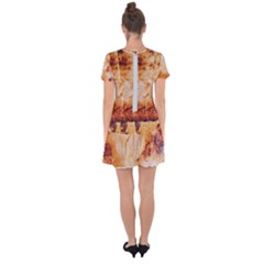 Drop Hem Mini Chiffon Dress 
