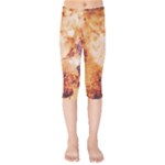Burnt paper texture print design Kids  Capri Leggings 