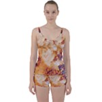 Burnt paper texture print design Tie Front Two Piece Tankini