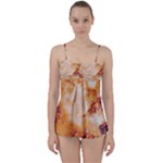 Burnt paper texture print design Babydoll Tankini Set