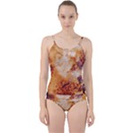 Burnt paper texture print design Cut Out Top Tankini Set