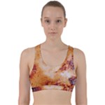 Burnt paper texture print design Back Weave Sports Bra