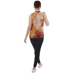 Mock Neck Chiffon Sleeveless Top 