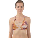 Burnt paper texture print design Back Web Sports Bra