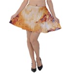 Burnt paper texture print design Velvet Skater Skirt