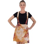 Burnt paper texture print design Velvet Suspender Skater Skirt