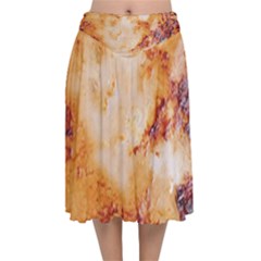 Velvet Flared Midi Skirt 