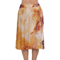 Velvet Flared Midi Skirt 