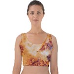 Burnt paper texture print design Velvet Crop Top