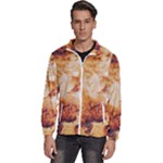Burnt paper texture print design Men s High Neck Windbreaker