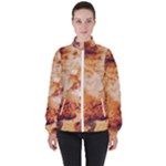 Burnt paper texture print design Women s High Neck Windbreaker