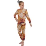 Burnt paper texture print design Kids  Long Sleeve Set 