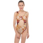 Burnt paper texture print design Center Cut Out Swimsuit