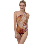 Burnt paper texture print design To One Side Swimsuit