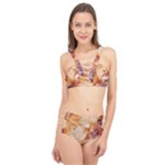 Burnt paper texture print design Cage Up Bikini Set