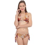 Burnt paper texture print design Tie It Up Bikini Set