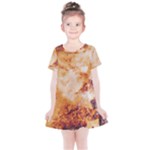 Burnt paper texture print design Kids  Simple Cotton Dress